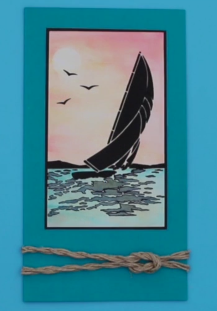 KaleidaColor Ink - Sailboating at Sunset Card